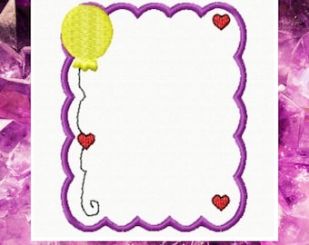 Applique Machine Embroidery, Balloon Border Embroidery Designs, Instant Download, Birthday Party Embroidery Designs, Happy Birthday File