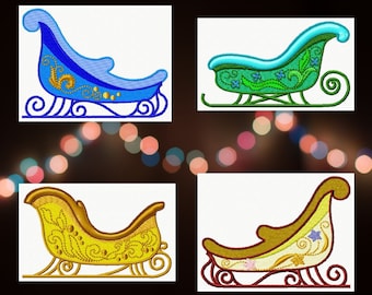 Machine Embroidery, Christmas Sled Embroidery Designs, Instant Download, Christmas Embroidery, Xmas Designs, Sleigh Designs