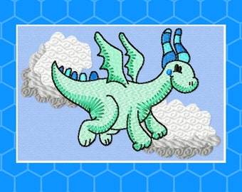 Machine Embroidery, Baby Green Dragon Embroidery Designs, Instant Download, Baby Shower Embroidery, Baby's Nursery Embroidery