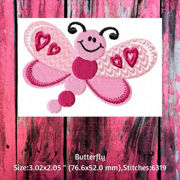 Machine Embroidery, Butterfly Embroidery Designs, Instant Download, Valentine Embroidery, Love Designs, Heart Embroidery