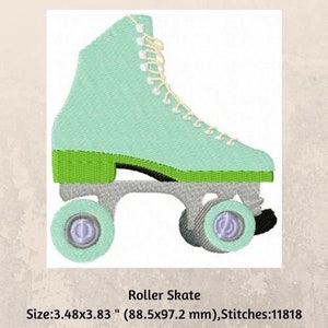 Retro Machine Embroidery, Vintage Roller Skate, 50's Themed Designs, Car Hop Design, Instant Download Embroidery Pattern