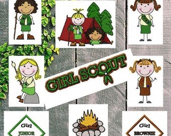 Machine Embroidery, Scouting Embroidery Designs, Camping Girls Embroidery, Bridging Ceremony Gift Ideas, Scouts