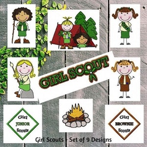 Machine Embroidery, Scouting Embroidery Designs, Camping Girls Embroidery, Bridging Ceremony Gift Ideas, Scouts