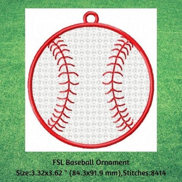 Machine Embroidery, Free Standing Lace Baseball Ornament, FSL Softball Embroidery, Coach Gift Ideas to Make, Sports Gifts for Mom and Dad