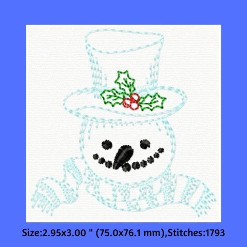 DIY Machine Embroidery Card Design Set, Winter Embroidery Design, Embroidered Cards, Snow Embroidery, Snowman, Christmas, Holiday image 7