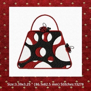 Instant Download Machine Embroidery, Ladybug Whims Embroidery Designs, Ladybug Bag, Polka Dot Embroidery, Summery Embroidery Files image 5