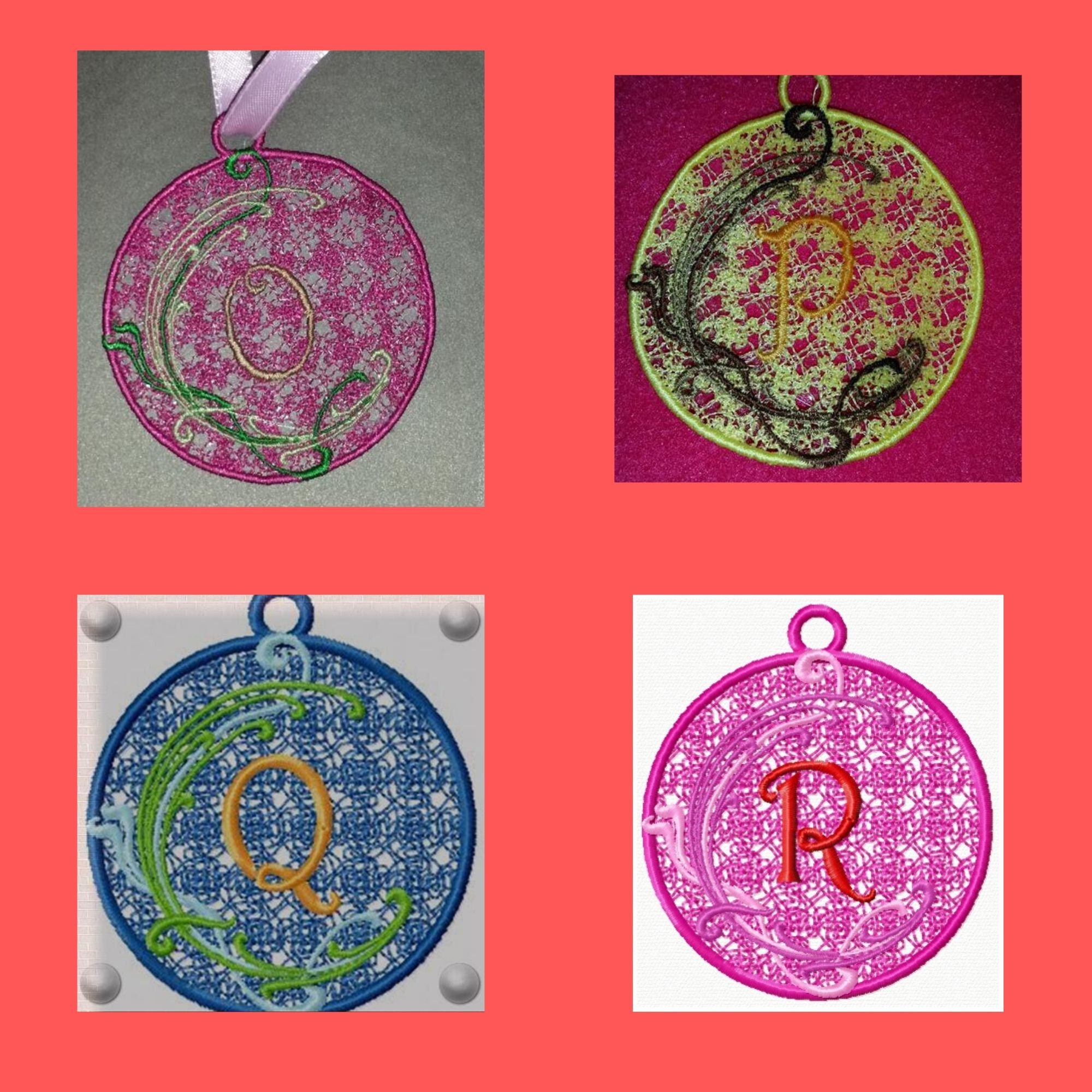 Free Standing Lace Alphabet Machine Embroidery /FSL Ornament Etsy