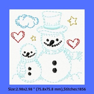 DIY Machine Embroidery Card Design Set, Winter Embroidery Design, Embroidered Cards, Snow Embroidery, Snowman, Christmas, Holiday image 3