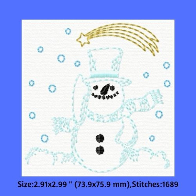 DIY Machine Embroidery Card Design Set, Winter Embroidery Design, Embroidered Cards, Snow Embroidery, Snowman, Christmas, Holiday image 6