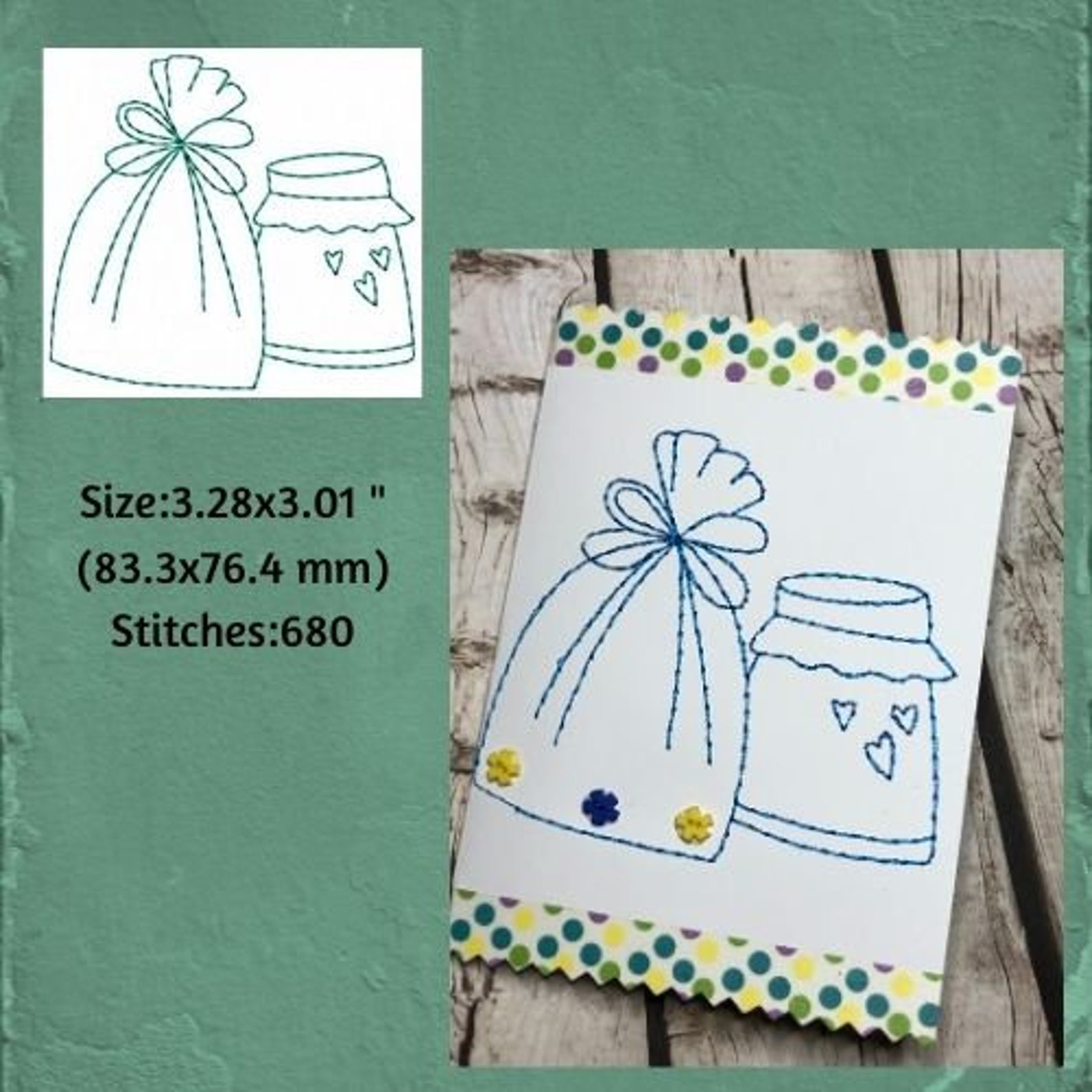 DIY Machine Embroidery Card Design Kitchen Embroidery Design Etsy
