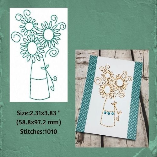 DIY Machine Embroidery Card Design Kitchen Embroidery Design Etsy UK