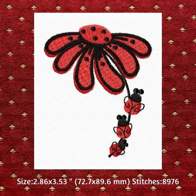 Instant Download Machine Embroidery, Ladybug Whims Embroidery Designs, Ladybug Bag, Polka Dot Embroidery, Summery Embroidery Files image 2