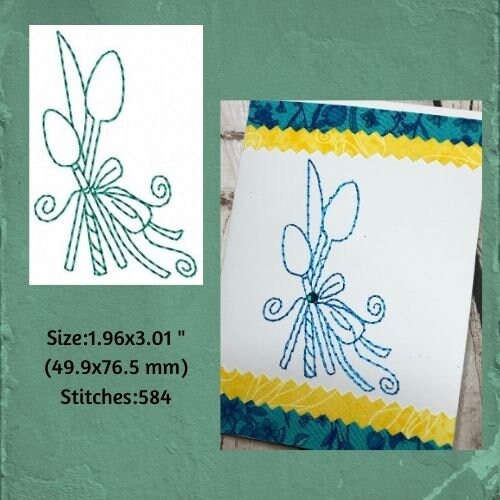 DIY Machine Embroidery Card Design Kitchen Embroidery Design Etsy