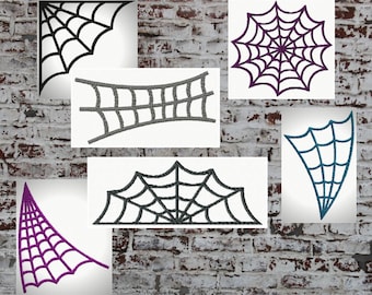 Machine Embroidery Instant Download, Spiderweb Embroidery Designs, Halloween Embroidery File, Spiderweb Embroidery Set, Spiders Embroidery