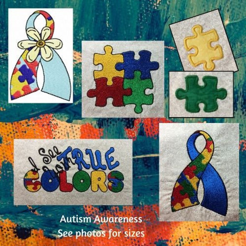 Machine Embroidery  Autism Awareness Embroidery Designs  I  Etsy