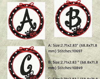 Alphabet Machine Embroidery, Ladybug Whims Alphabet, Instant Download, Embroidery Alphabet, Monogram Embroidery, Uppercase Alpha
