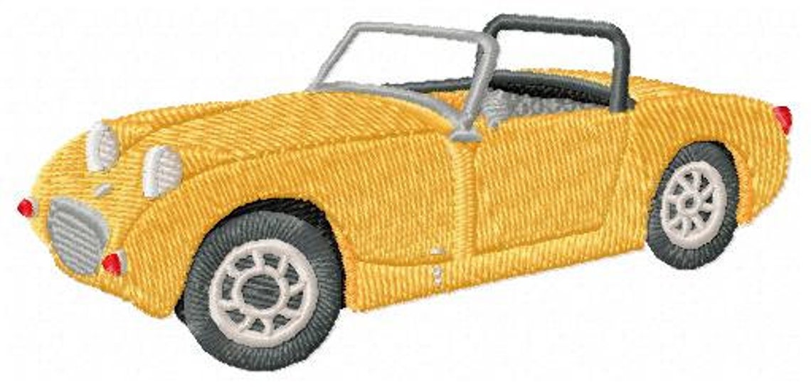 Retro machine embroidery austin healey sprite embroidery  etsy
