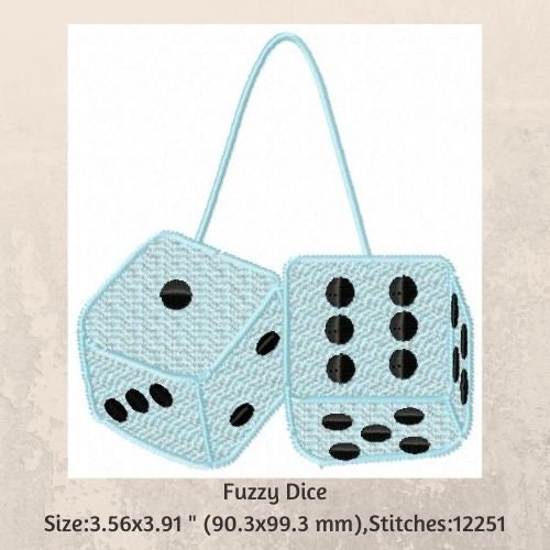 Zone Tech Blue Teal 3 Square Hanging Dice-soft Fuzzy Decorative