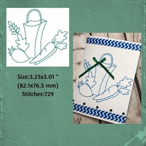 DIY Machine Embroidery Card Design Kitchen Embroidery Design Etsy UK