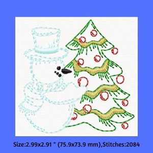 DIY Machine Embroidery Card Design Set, Winter Embroidery Design, Embroidered Cards, Snow Embroidery, Snowman, Christmas, Holiday image 5