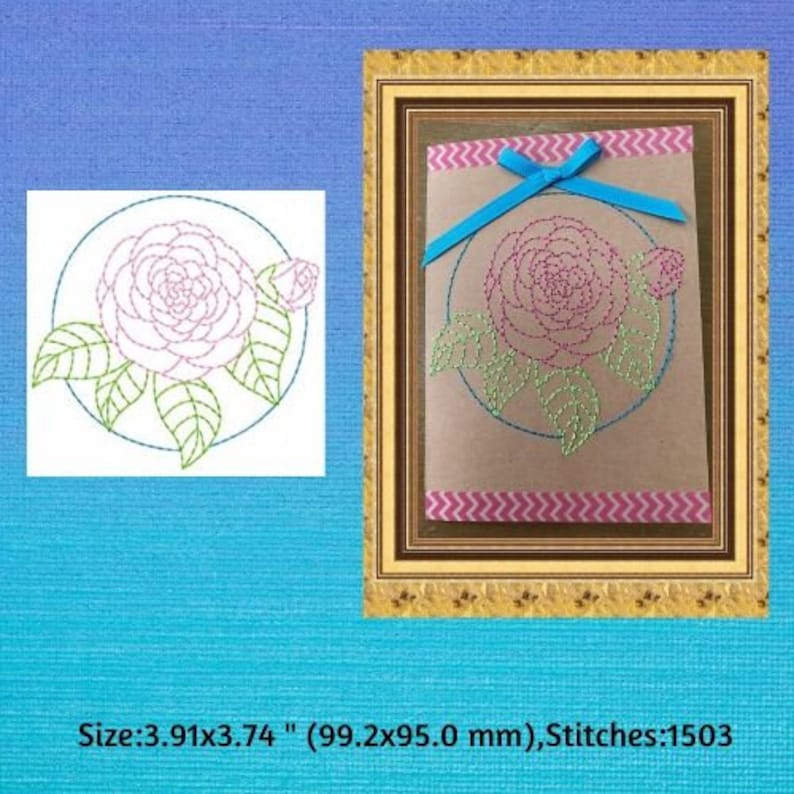 DIY Machine Embroidery Card Design Floral Card Design Etsy UK