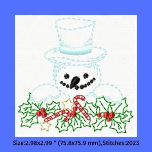 DIY Machine Embroidery Card Design Set, Winter Embroidery Design, Embroidered Cards, Snow Embroidery, Snowman, Christmas, Holiday image 2