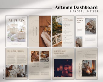 Dashboardset HERFST, planner: A4, Letter, A5, halve letter, persoonlijk formaat, persoonlijk breed, Happy planner mini/klassiek, zak, zak plus