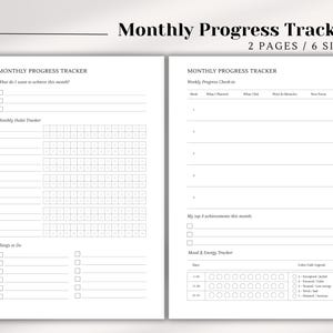 Habit Tracker, Monthly Tracker, Monthly Progress Tracker, Mood Tracker in A5, Half Letter, Personal size/wide, Happy planner classic/mini