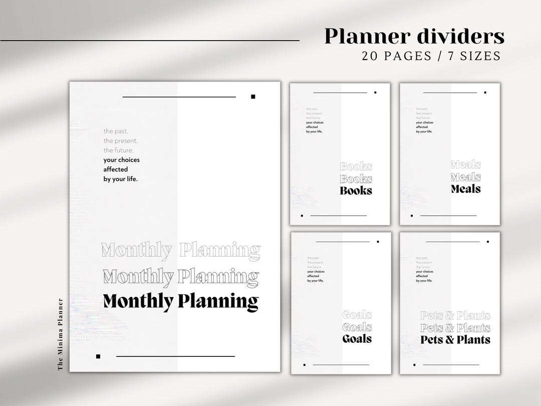 PRINTABLE Planner, Dashboard Set, Planner Dividers,a5,half Letter ...