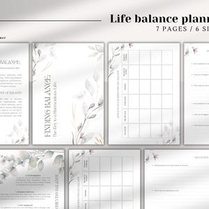 PRINTABLE balance Planner, Planner Dashboard, A5, Half Letter, Personal size/wide, Happy planner, Cover Pages, Aesthetic planner