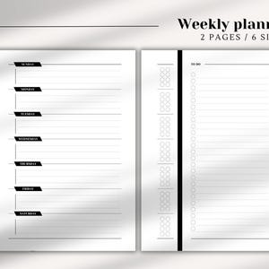 Weekly Planner, Week At a Glance, Weekly Schedule, Weekly Agenda, Printable Weekly Planner, A5/HalfLetter/Happy planner/Personal planner