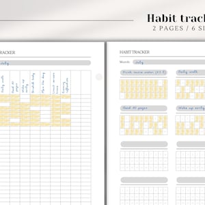 Printable Habit Tracker, Monthly Habit Tracker, Routine Planner, Tracker: A5, Half Letter, Personal size/wide, Happy planner classic/mini
