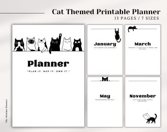 Cat Planner Printable, Monthly Dashboard (PDF)