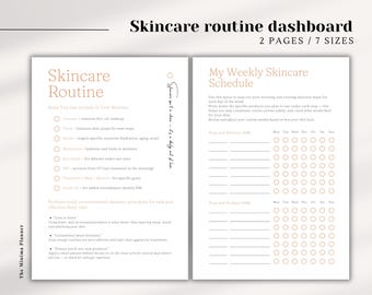 Afdrukbare huidverzorgingsroutineplanner: zelfzorgtracker (digitale download)