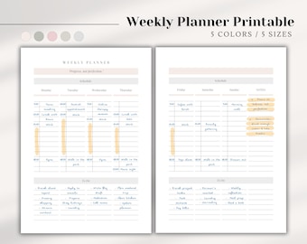 Minimalist Weekly Planner Printable | Schedule & To Do List (PDF)