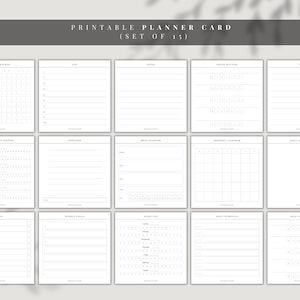 Tarjetas de planificador imprimibles, tarjetas de planificador, tarjetas de diario, tarjetas de papelería, tarjetas digitales, paquete de tarjetas de planificador, accesorios de planificador imprimibles