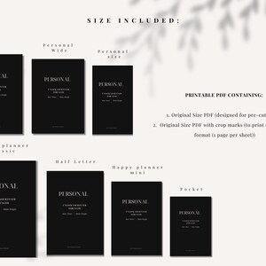 Printable Planner Dividers, A5, Half Letter, Personal Size (PDF Pattern ...
