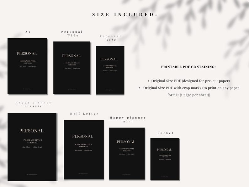 Printable Planner Dividers, A5, Half Letter, Personal Size (PDF Pattern ...