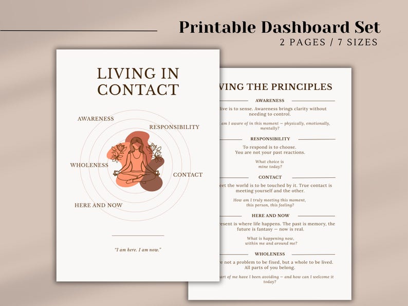 Minimalistische planner-dashboardinzetstukken: zelfzorgreflectie, A5/persoonlijk formaat (afdrukbare pdf) afbeelding 1
