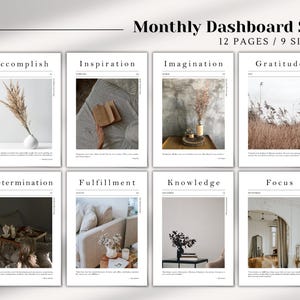 MONTHLY PRINTABLE Planner, Dashboard Set, A5, A6, Personal size/wide, Half Letter, Pocket, Happy planner, Minimalist Planner, Aesthetic page