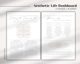 Aesthetic Life Planner-dashboard, meerdere formaten (afdrukbare pdf)