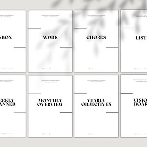 PRINTABLE Planner, Dashboard Set, Planner Dividers in 9 Sizes, 32 Pages ...