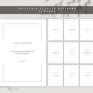 PRINTABLE Planner Dividers, Monthly Dashboard Set Inserts for Happy planner classic/mini, Personal wide, Pocket Planner, Digital File, East