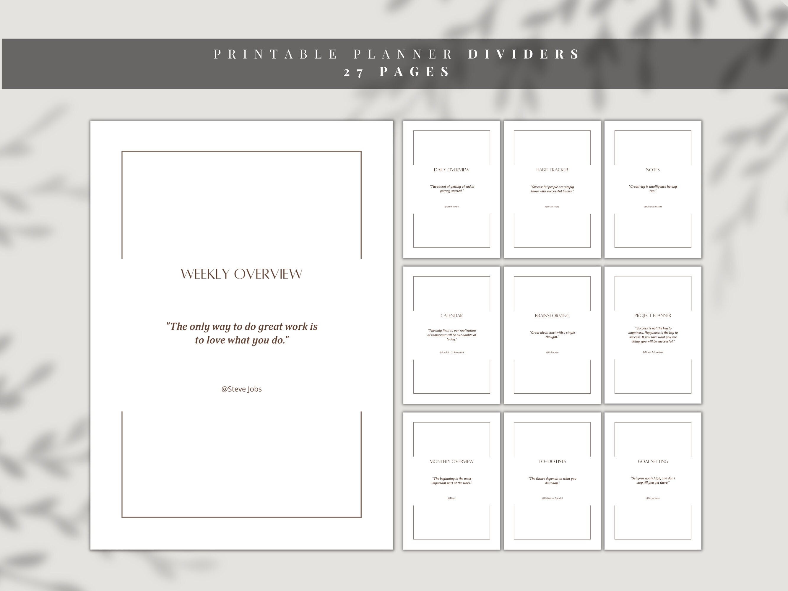 PRINTABLE Planner Dividers, Monthly Dashboard Set Inserts for Happy ...
