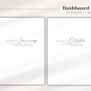 Conjunto de tablero mensual, planificador mensual imprimible, 7 tamaños: A5, Media carta, Tamaño personal, Tamaño personal ancho, Planificador feliz mini/clásico, Bolsillo