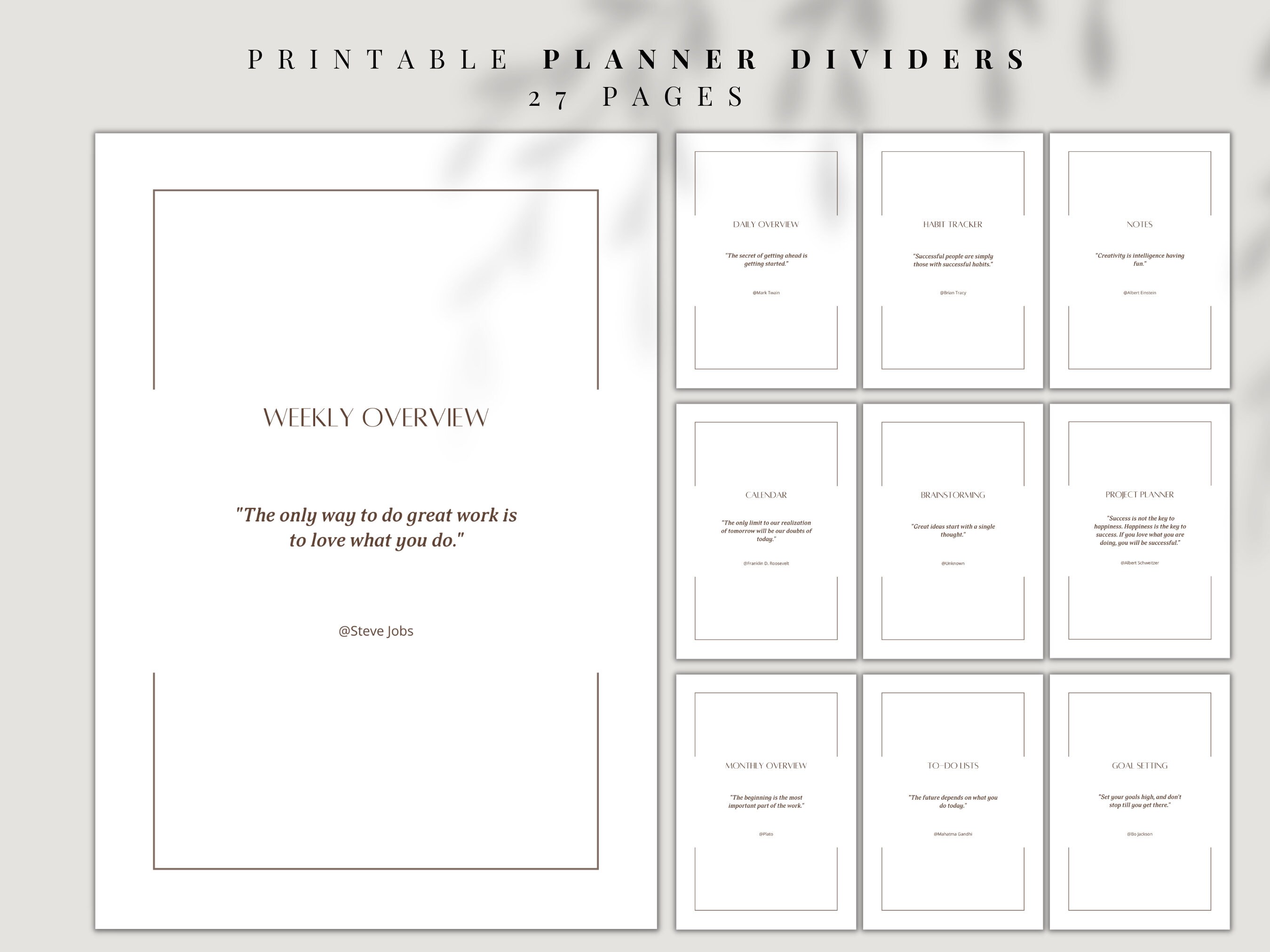 PRINTABLE Planner Dividers, Monthly Dashboard Set Inserts for Happy ...