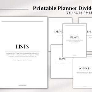 23 Page Planner Divider Set, Dashboard Set, Planner Dividers, Printable Planner Dashboards, Planner Inserts, Planner Section Covers