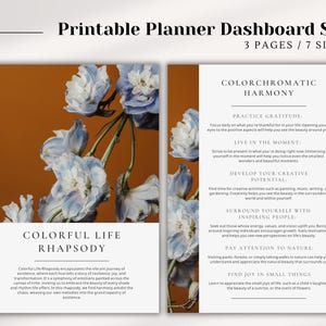 Paneles de planificación imprimibles / Inserciones motivacionales minimalistas / Divisores estéticos PDF (A5, media carta, personal/ancho, HP, FC Compact)