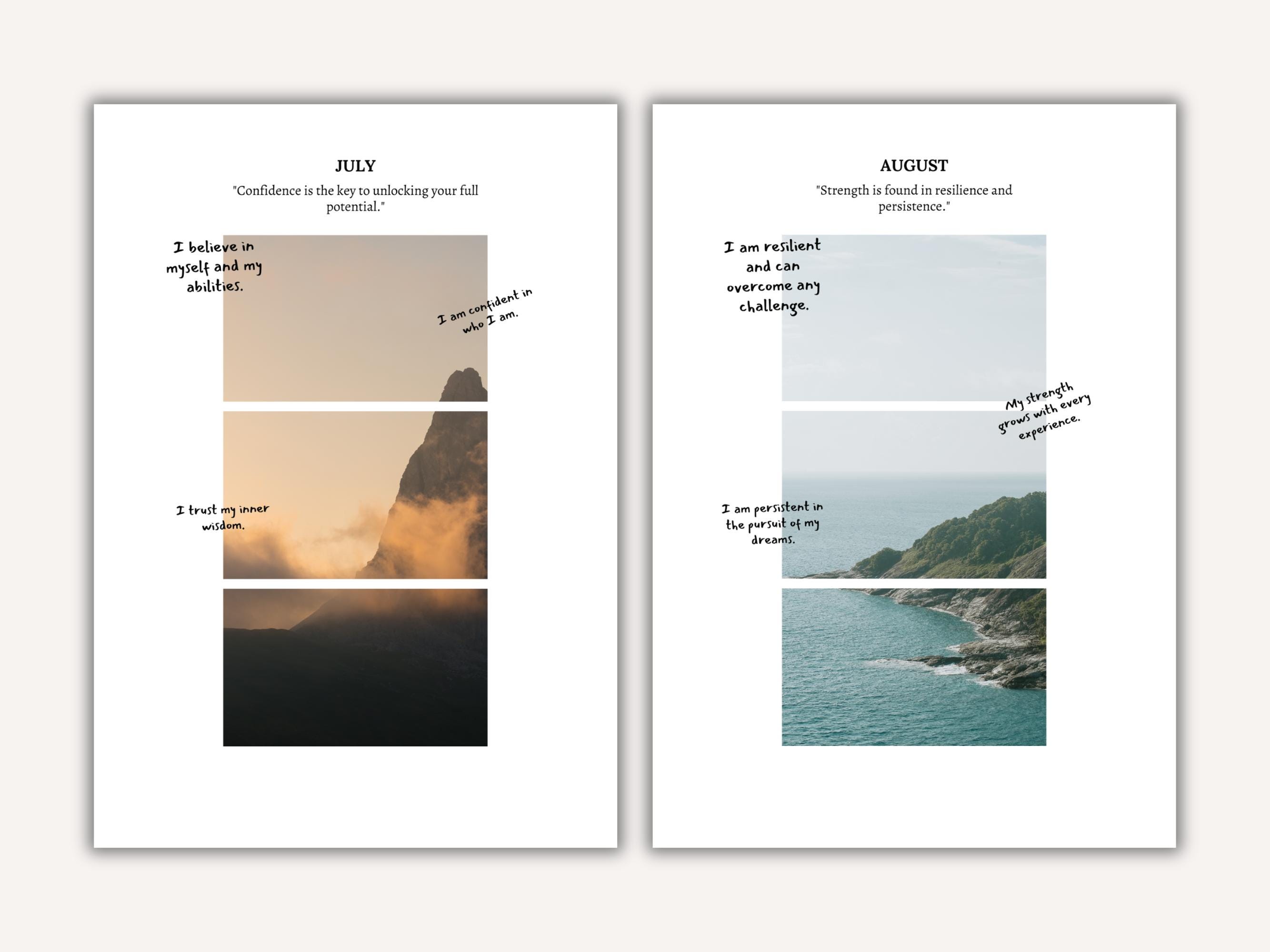 Printable Monthly Planner Dashboard Set: 7 Sizes (PDF) - Etsy