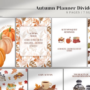 Juego de tablero de otoño, separadores de planificador de otoño: A5, media carta, tamaño personal, tamaño personal ancho, planificador Happy mini/clásico, de bolsillo